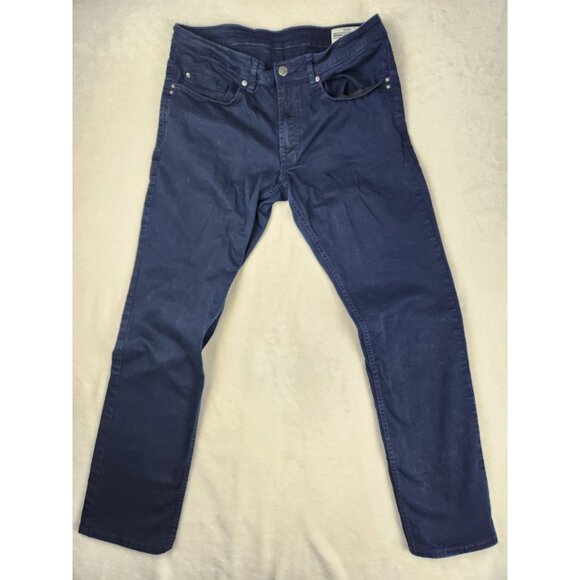 Buffalo David Bitton Jeans Men Sam 34x34 Dark Blue Slim Straight Stretch Denim - Picture 1 of 14
